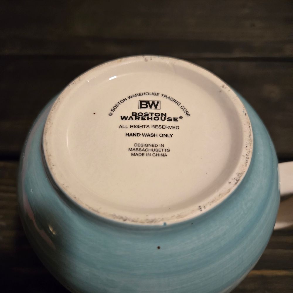 Boston Warehouse Reactive Glaze Pitcher, 44 oz, Aqua - Picture 3 of 6